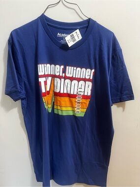 The Academy Brand Navy 'Winner, Winner TV Dinner' Retro Rainbow Graphic Tee